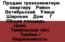 Продам трехкомнатную квартиру › Район ­ Октябрьский › Улица ­ Широкая › Дом ­ 7Г › Общая площадь ­ 55 › Цена ­ 1 980 000 - Тамбовская обл., Тамбов г. Недвижимость » Квартиры продажа   